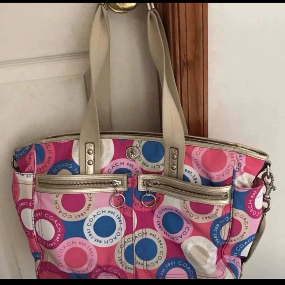 Coach Multicolor Signature Tote Bag